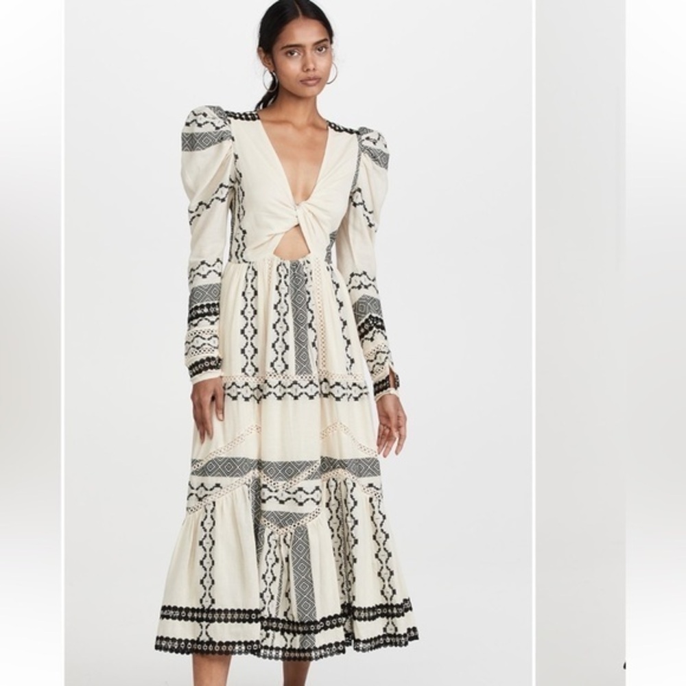 Hemant & Nandita | Moira Twisted Yoke Midi NWT Dress Sz. XS